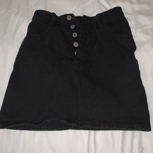 Black denim skirt